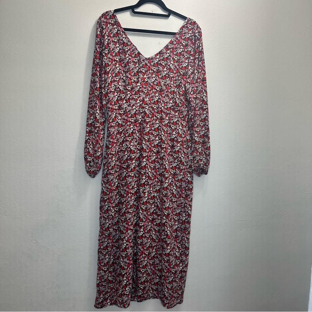 NWT Sanctuary Floral Chiffon Halter Neck Long Sleeve Front Cut-Out Dress Size 8 - Picture 8 of 15